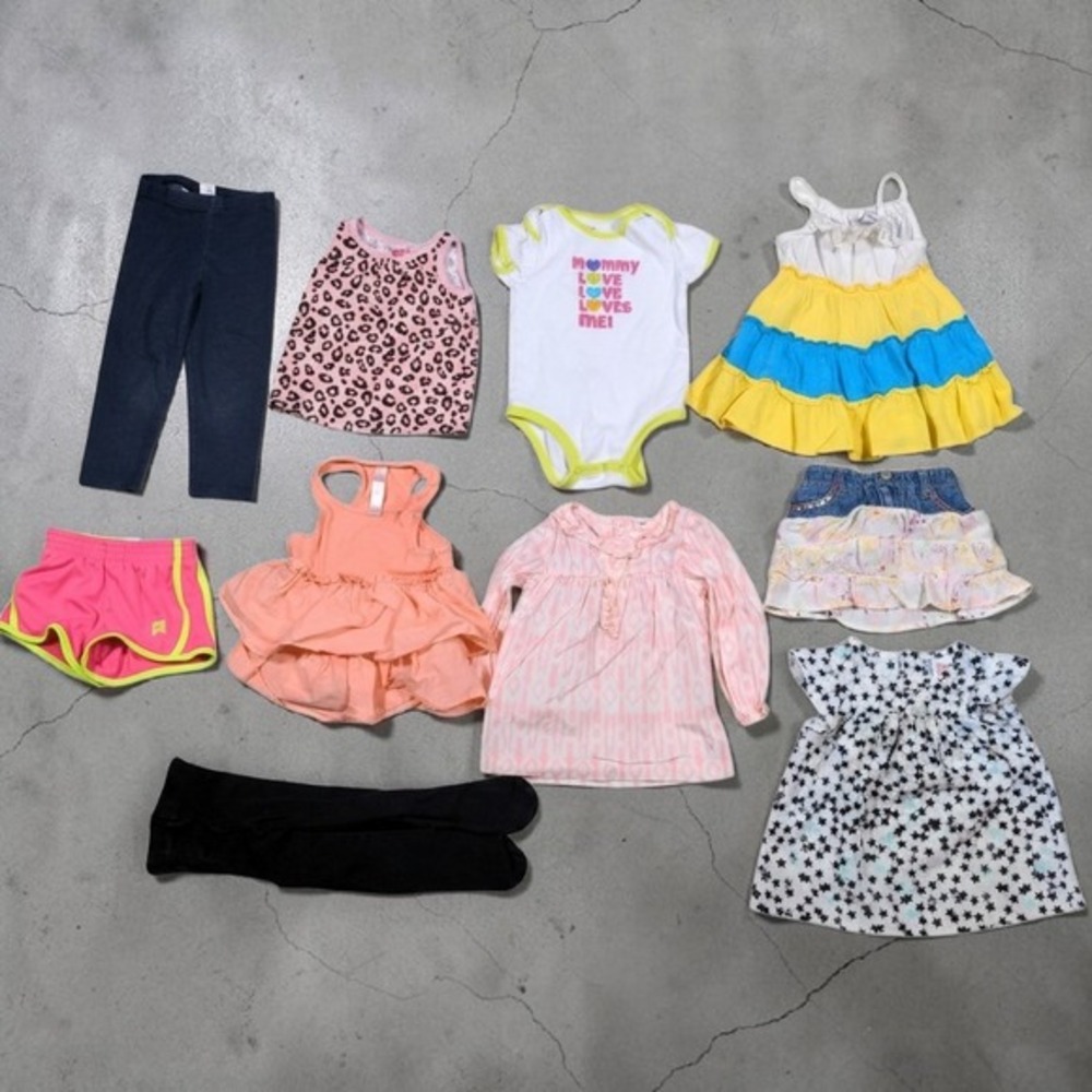 Baby Girl Toddler Clothing Lot 2T 24M 10pc Lot Mixed Brands Nike Carters Jumping
